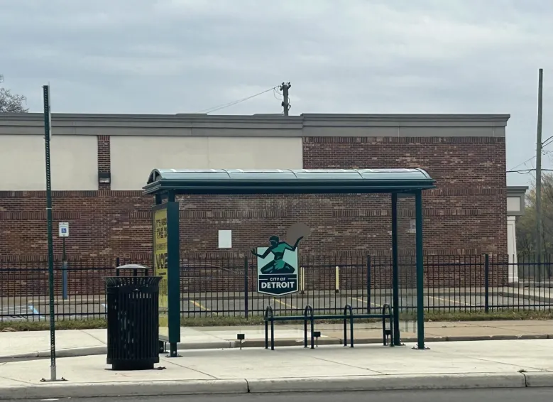 Completed city bus shelter